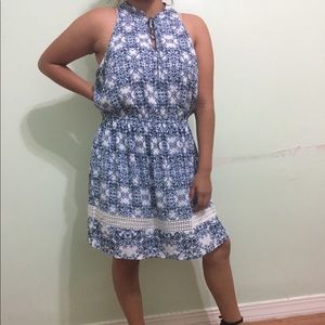 New Maison Jules Blue and White Print Dress